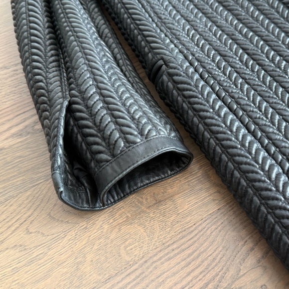 Isabel Marant Manteau Cybill Long Black Leather Coat Size 38 - Picture 4 of 13